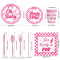 Ready To Pop Baby Shower Supplies Disposable Tableware Kit Plates Cups Napkins Cutlery 3‑Color Pink Blue Red Wholesale