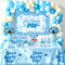Ready To Pop Baby Shower Supplies Disposable Tableware Kit Plates Cups Napkins Cutlery 3‑Color Pink Blue Red Wholesale