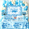 Ready To Pop Baby Shower Supplies Disposable Tableware Kit Plates Cups Napkins Cutlery 3‑Color Pink Blue Red Wholesale