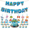 Under The Sea Party Supplies Disposable Tableware Kit Plates Cups Napkins Cutlery Blue Ocean Kids Birthday Wholesale