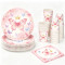Butterfly Party Supplies,Disposable Paper Plates Cups Napkins Tablecloth For Birthday Decorations