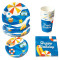 Pool Party Supplies,2 Styles Disposable Paper Plates Cups Napkins Tablecloth Summer Beach Decor Set