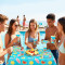 Pool Party Supplies,2 Styles Disposable Paper Plates Cups Napkins Tablecloth Summer Beach Decor Set