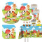 Farm Animal Party Supplies,Disposable Paper Plates Cups Napkins Tablecloth Kids Birthday Decor Set