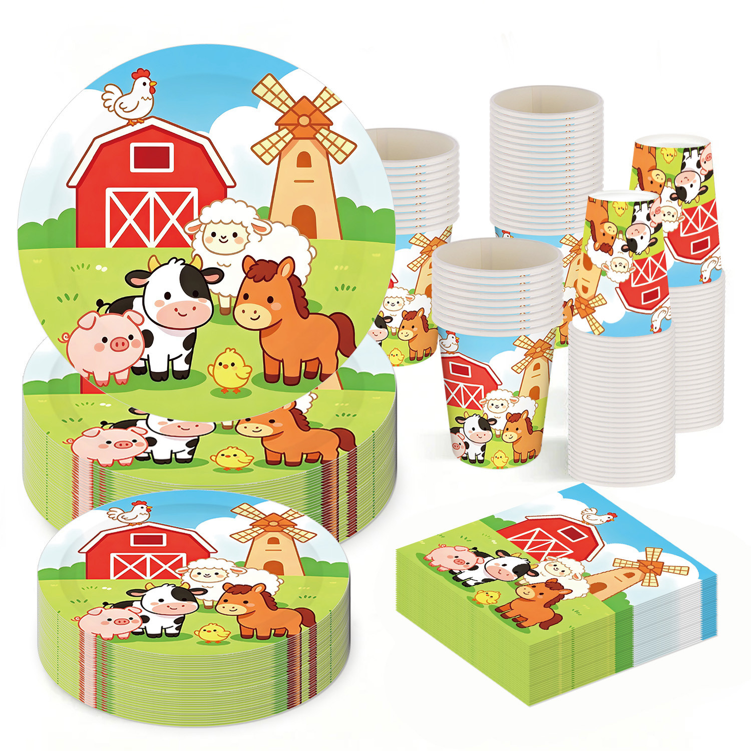 Farm Animal Party Supplies Kit