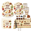 Cowboy Rodeo Party Supplies,Disposable Paper Plates Cups Napkins Tablecloth Birthday Decor Set