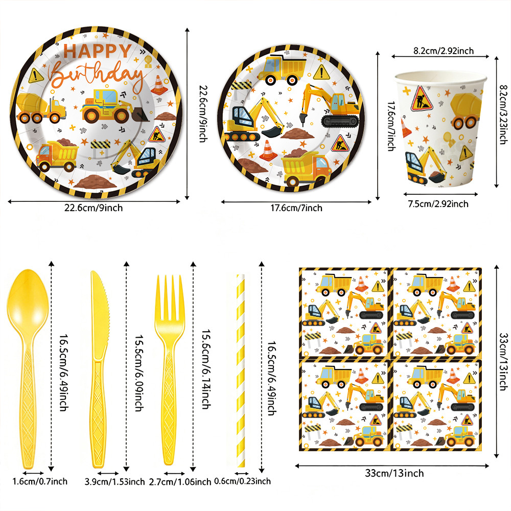 Construction Party Tableware Set