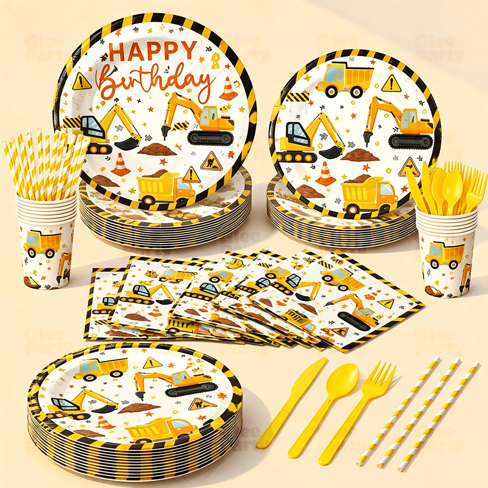 Construction Party Tableware Set