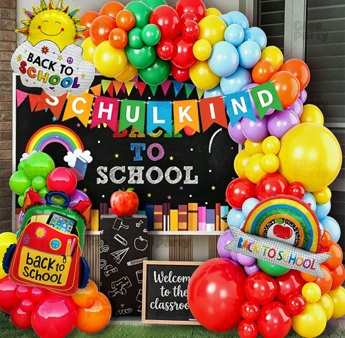 Back To School Balloon Garland Kit Colorful Party Decor For First Day Of School Celebration