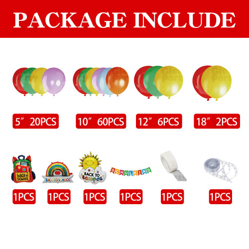 Back To School Balloon Garland Kit Colorful Party Decor For First Day Of School Celebration