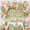 Sage Green Pink Birthday Balloon Garland Kit Butterfly Floral Theme Party Decor For Girl Birthday Celebration