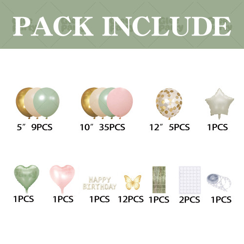 Sage Green Pink Birthday Balloon Garland Kit Butterfly Floral Theme Party Decor For Girl Birthday Celebration