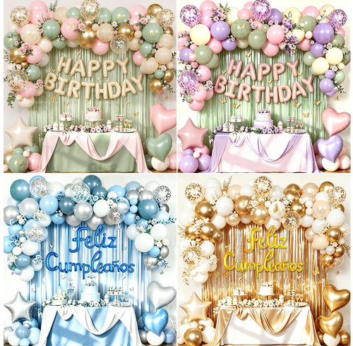 White Gold Birthday Balloon Garland Kit Butterfly Floral Theme Party Decor For Luxury Birthday Celebration