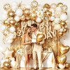 White Gold Birthday Balloon Garland Kit Butterfly Floral Theme Party Decor For Luxury Birthday Celebration