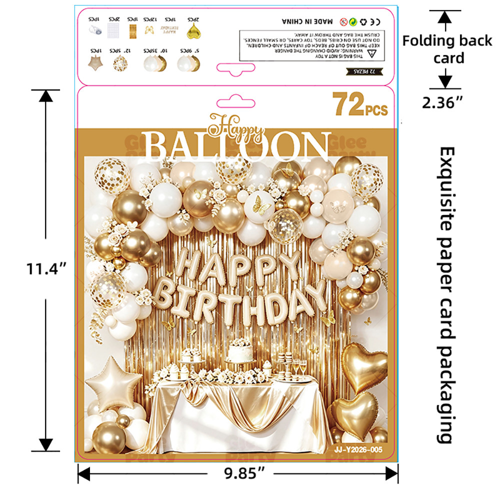 White Gold Birthday Balloon Kit