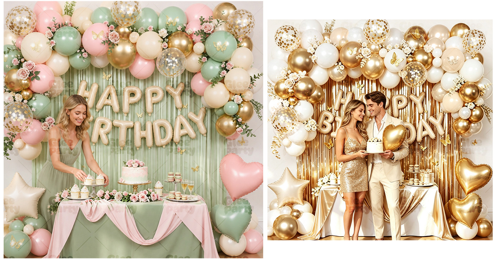 White Gold Birthday Balloon Kit