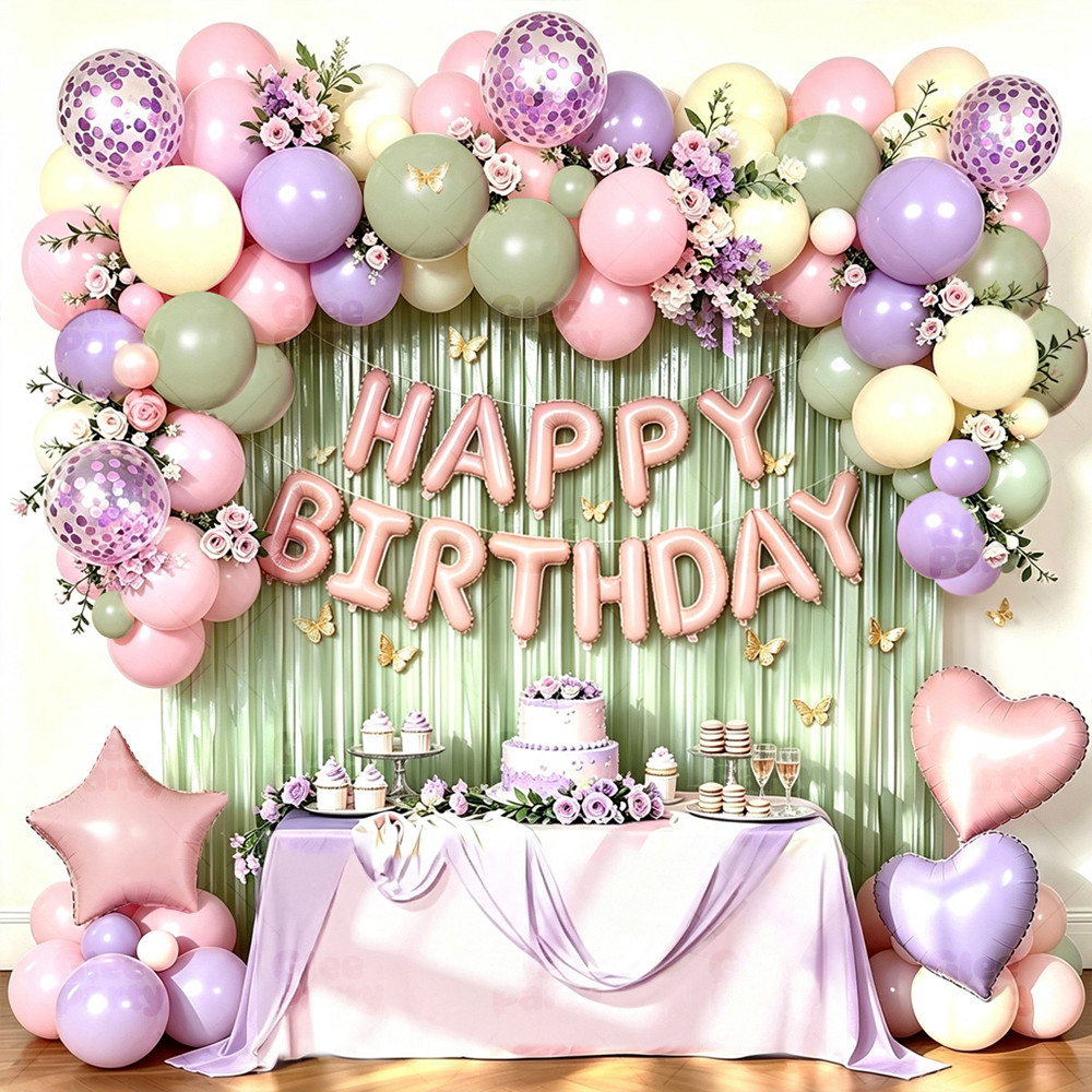 Pastel Birthday Balloon Garland Kit