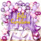 Purple Pink Sage Green Birthday Balloon Garland Kit Butterfly Floral Theme Girl Party Decor
