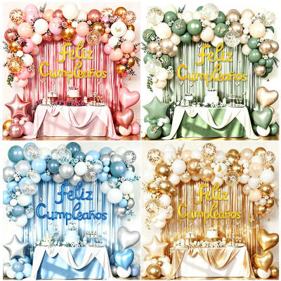 White Gold Birthday Balloon Garland Kit Butterfly Floral Theme Party Decor For Luxury Birthday Celebration