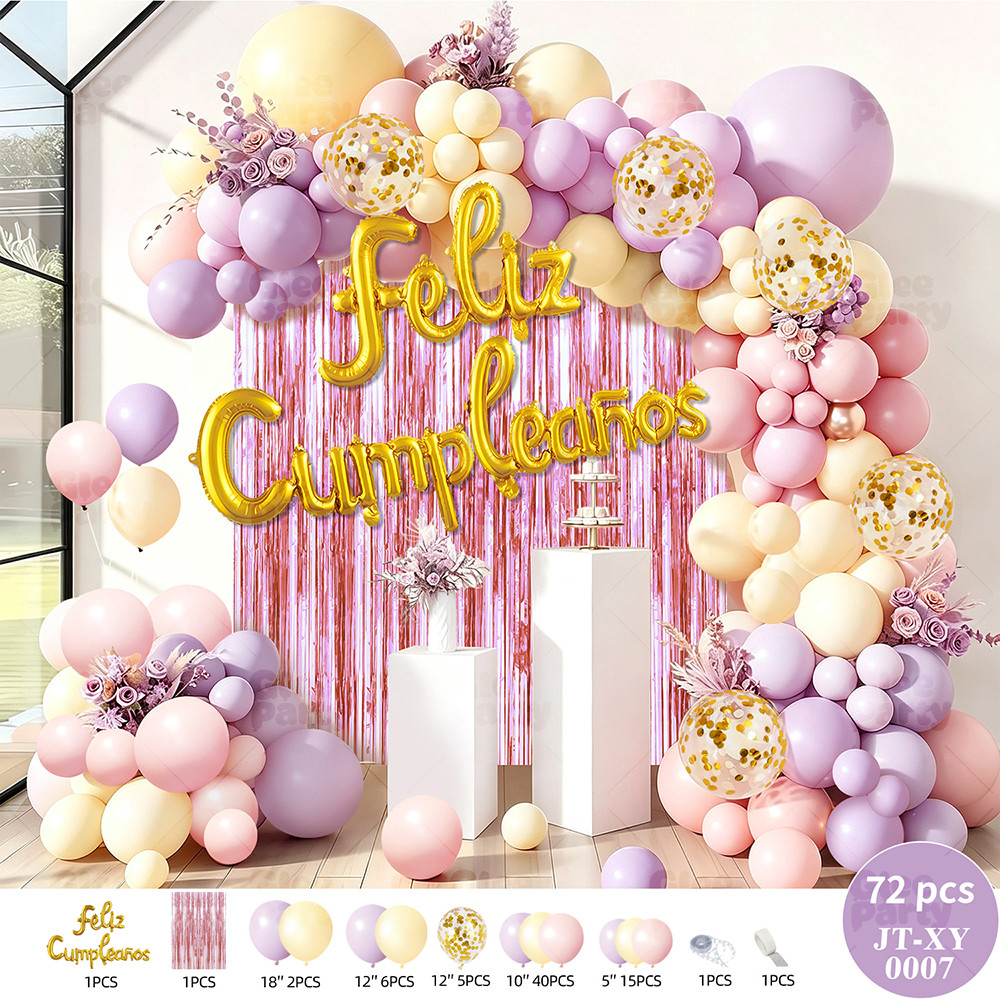 Pastel Birthday Balloon Garland