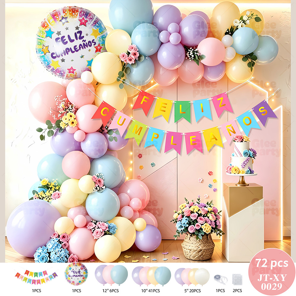 Pastel Birthday Balloon Garland
