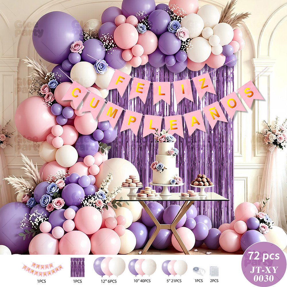 Pastel Birthday Balloon Garland