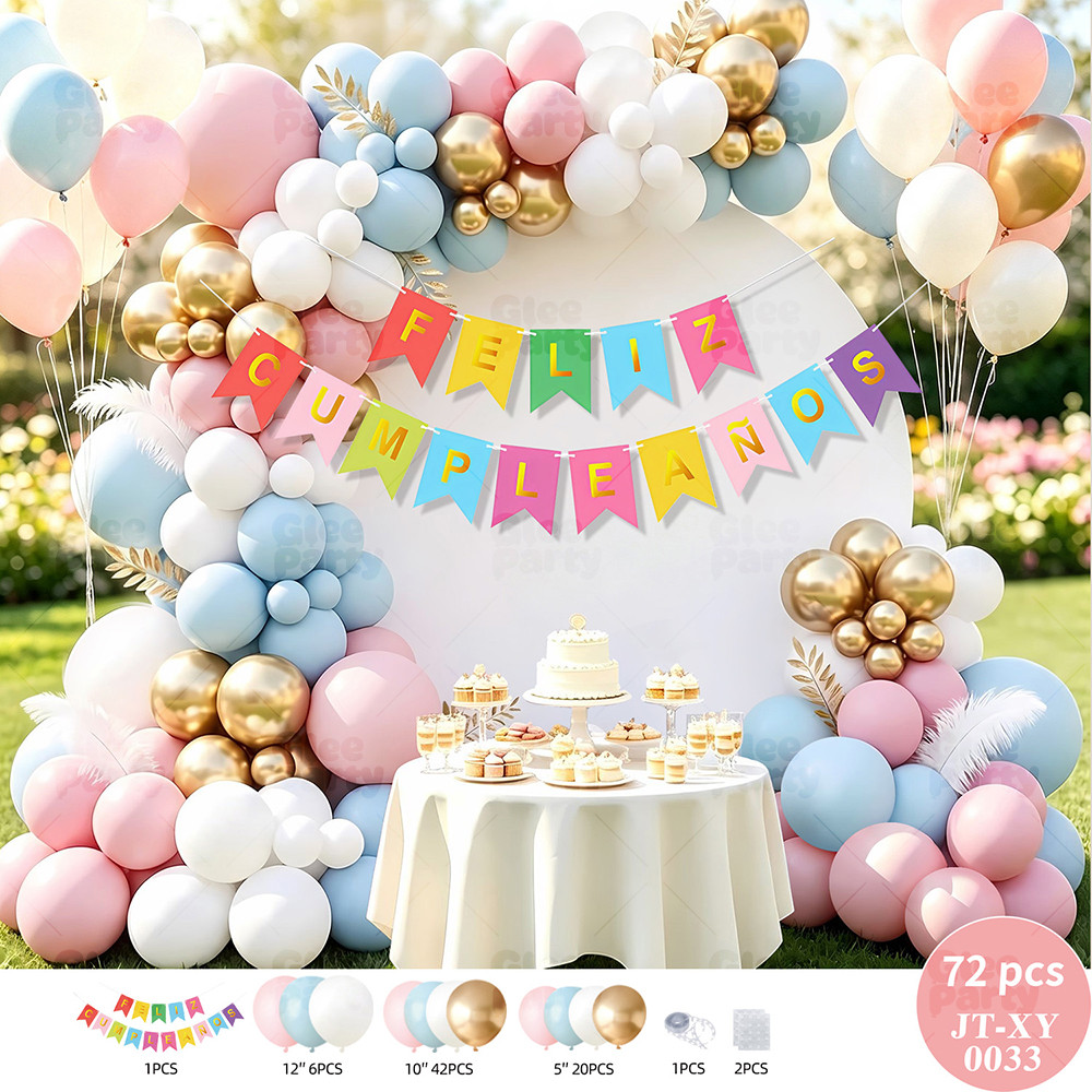 Pastel Birthday Balloon Garland