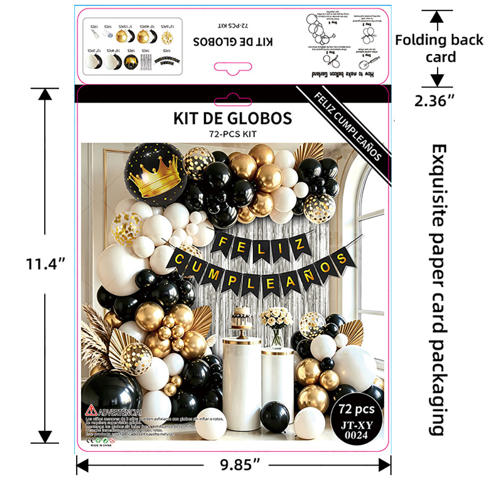 Black Gold Birthday Balloon Garland
