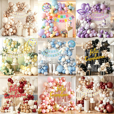 Feliz Cumpleaños Balloon Garland Kit, Red White Gold Birthday Party Decorations