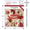 Feliz Cumpleaños Balloon Garland Kit, Red White Gold Birthday Party Decorations
