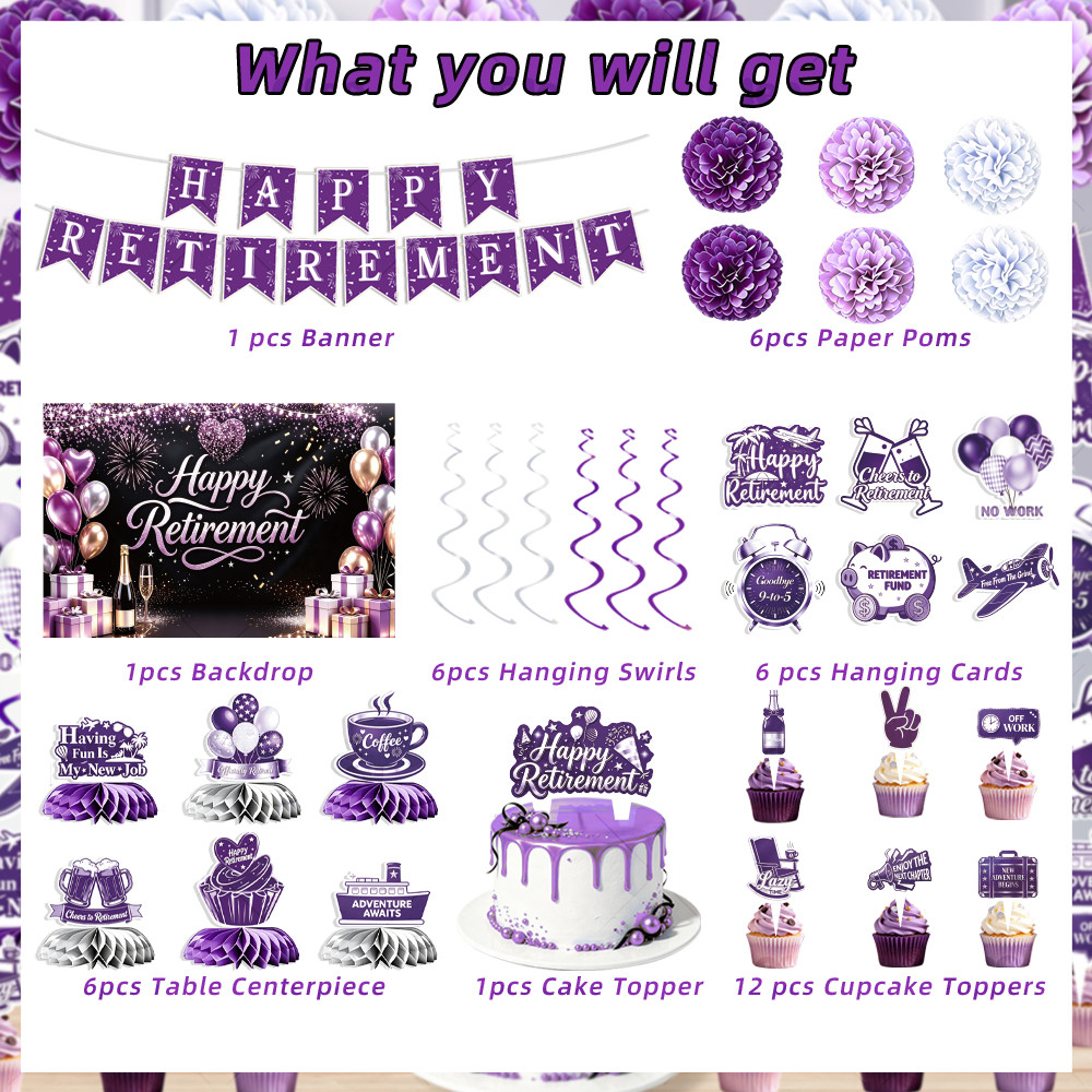 Happy Retirement Decor Kit