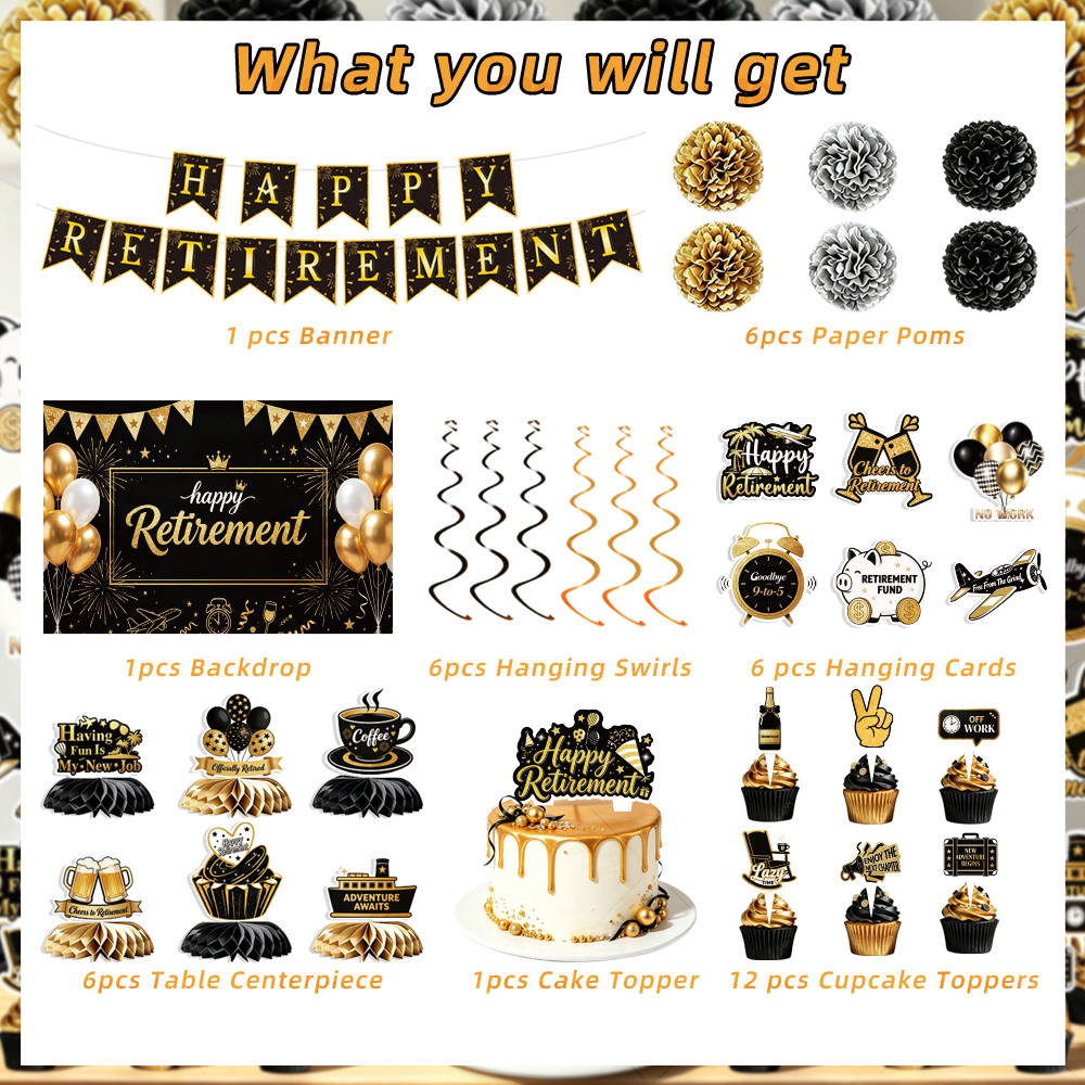 Happy Retirement Decor Kit