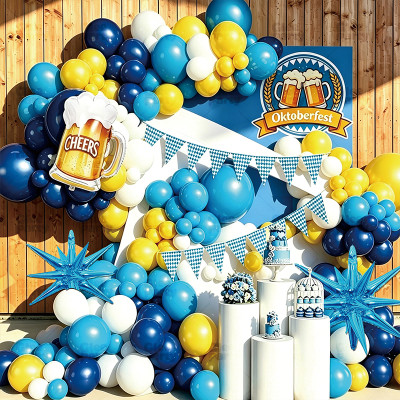 Beer Festival Balloon Garland Kit Oktoberfest Balloon Arch Party Decor With Beer Mug Foil Balloon