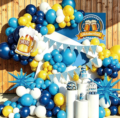 Beer Festival Balloon Garland Kit Oktoberfest Balloon Arch Party Decor With Beer Mug Foil Balloon