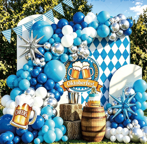 Beer Festival Balloon Set Oktoberfest Balloon Arch Outdoor Party Decor With Cheers Beer Mug Foil Balloon