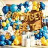 Oktoberfest Balloon Garland Kit, Blue Yellow White Balloon Arch With Oktober Foil Letter Balloons