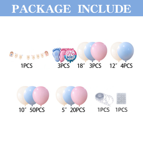 Baby Shower Balloon Garland Kit Gender Reveal Party Decor With It's A Boy Girl Foil Balloons