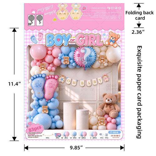 Baby Shower Balloon Garland Kit Gender Reveal Party Decor With It's A Boy Girl Foil Balloons
