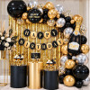 Black Gold Birthday Balloon Garland Kit, 18Th 20Th 30Th 40Th Adult Milestone Birthday Party Decor