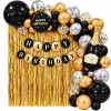 Black Gold Birthday Balloon Garland Kit, 18Th 20Th 30Th 40Th Adult Milestone Birthday Party Decor