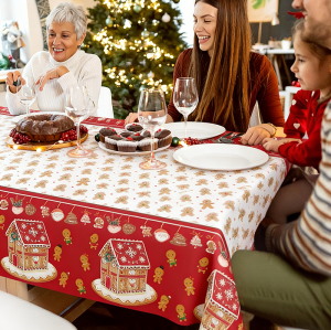 Christmas tablecloth, 72 x 54 inches rectangular tablecloth, party decoration