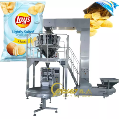 Automatic VFFS Cassava Chips Snack Pouch Nitrogen Filling Packing Machine
