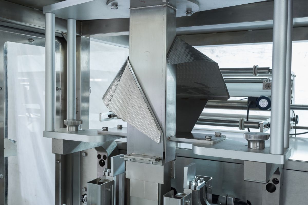 Food-contact parts inside a stainless steel food packaging machine