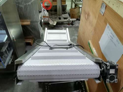 PP Modular Take Away Finished Food Product Output Conveyor for Manufacturing Plant with Packed Bags