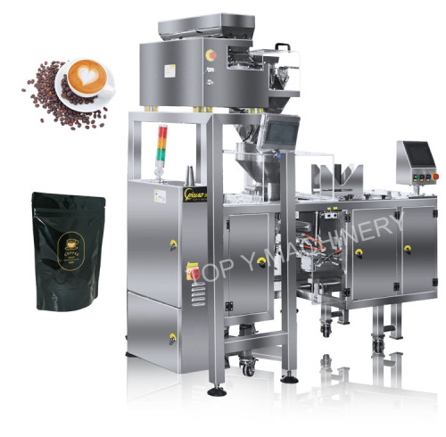 Automatic Coffee Powder Beans Side Gusset Flat Bottom Bags Packaging Machine