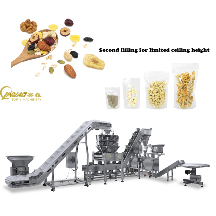 low height doypack machine for dry fruit and nuts