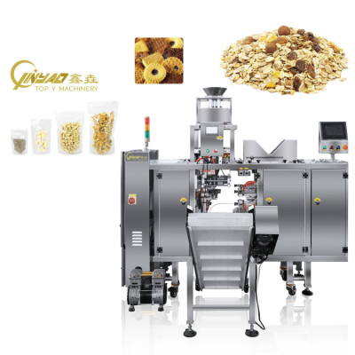 Automatic Packing Machine Nuts Cookies Oats Standup Zipper Pouch Premade Bag Packaging Machine