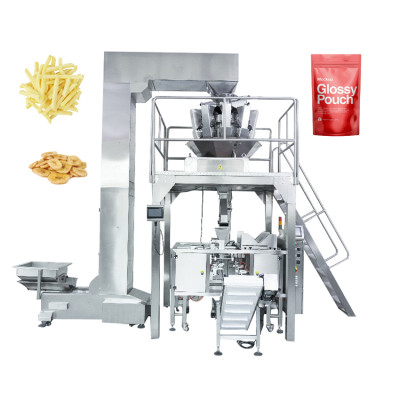 Double Station Duplex Zipper Standup Bag Plastic Pouch Snack Food Automatic Doypack Packing Machine