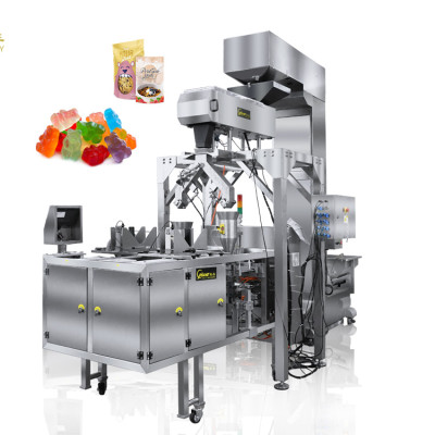 Automatic Stand up Pouch Gummy Candy Counting Packing Machine Pre-made Zip Bag Small Hard Candy Packing Machine