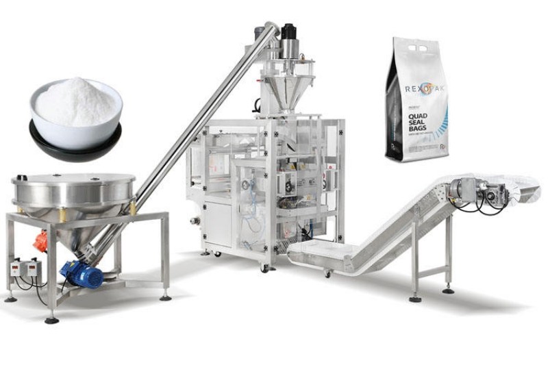 A diagram showing the film unwinding and tension control system on a VFFS machine.